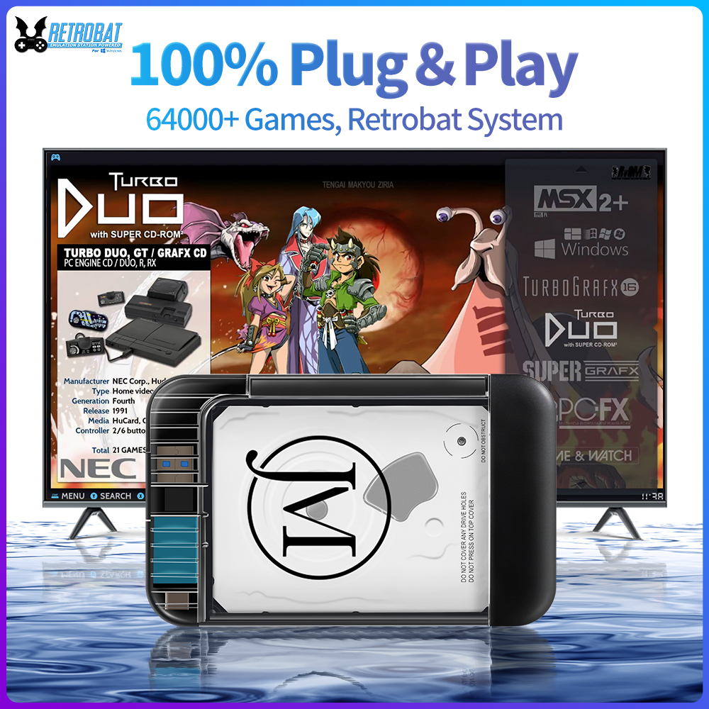 Gaming Console Windows - RETROBAT Portable 500G Gaming HDD Consoles