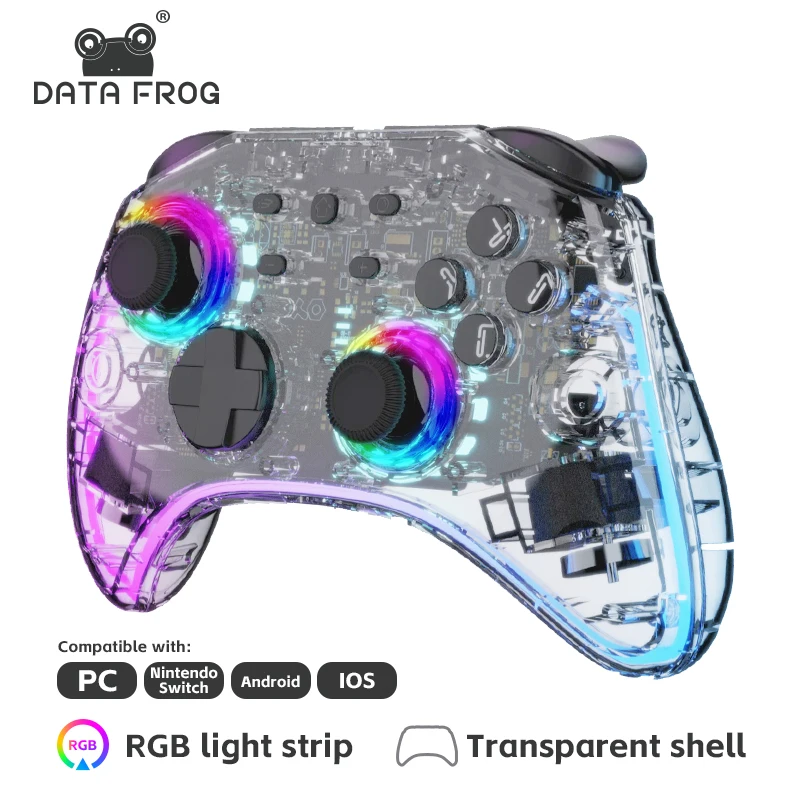 Gaming Console Bluetooth - DATA FROG Portable Transparent Game Controller