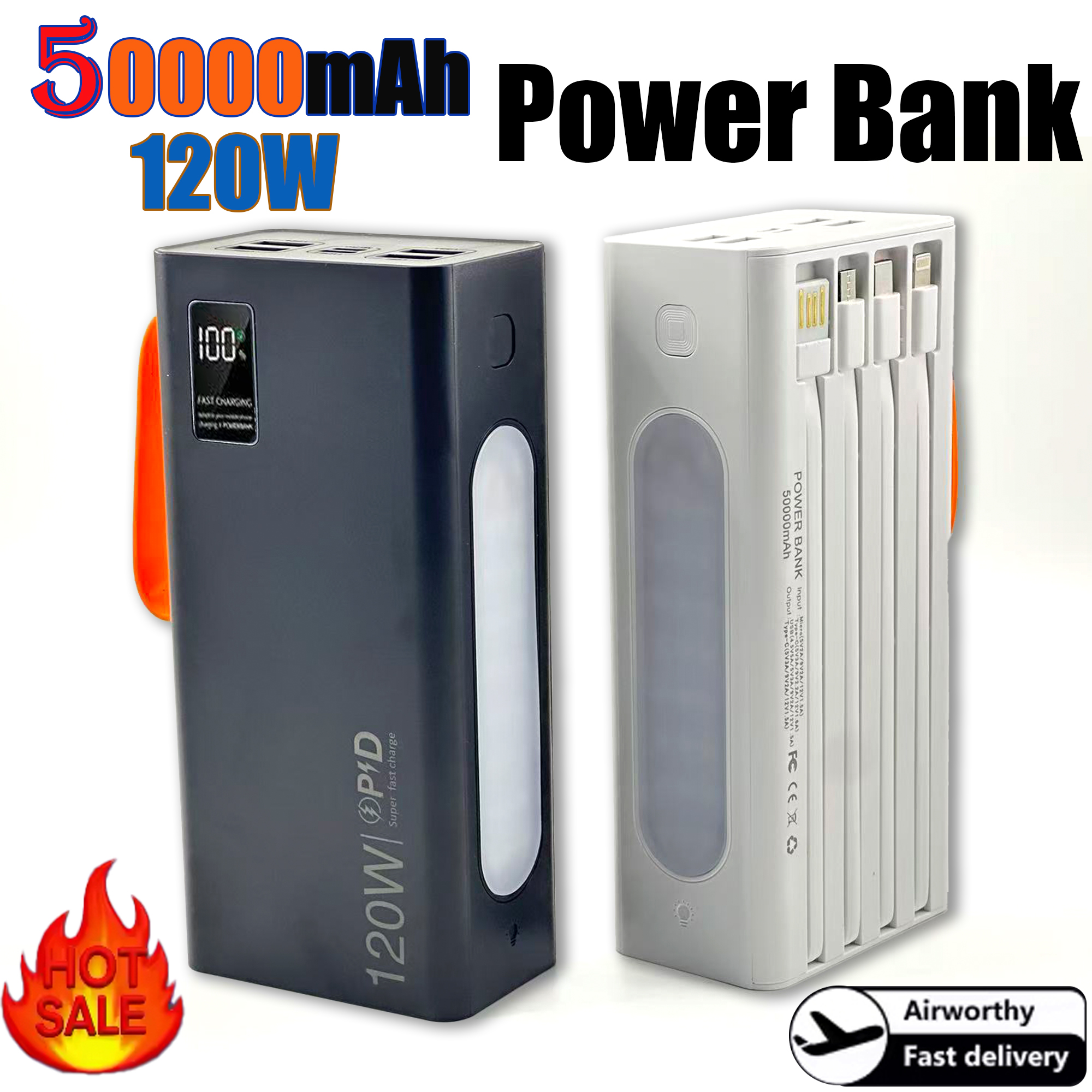 Gaming Console Power Bank - Portable Power Bank with 4 Built