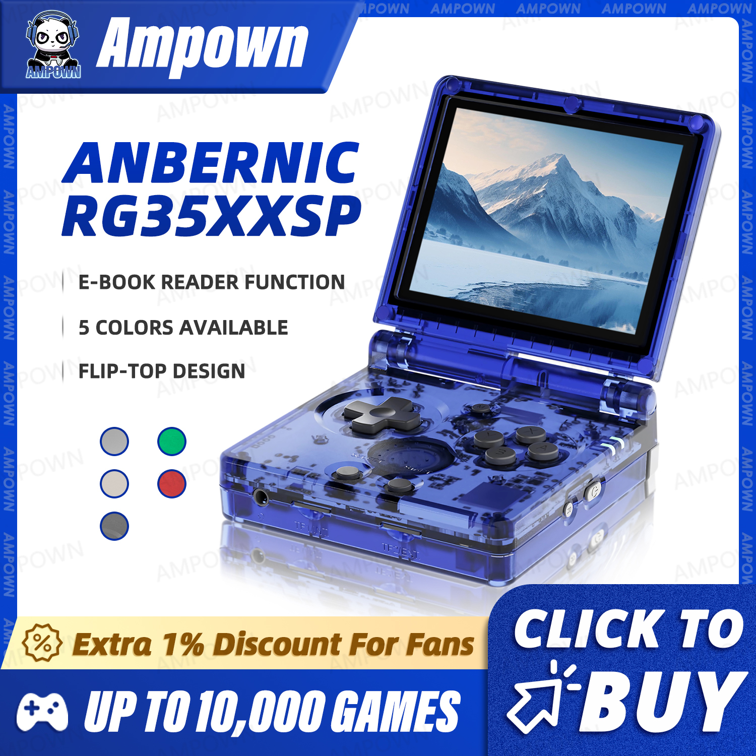 Gaming Console Bluetooth - ANBERNIC RG35XXSP Flip Game Console 3.5''