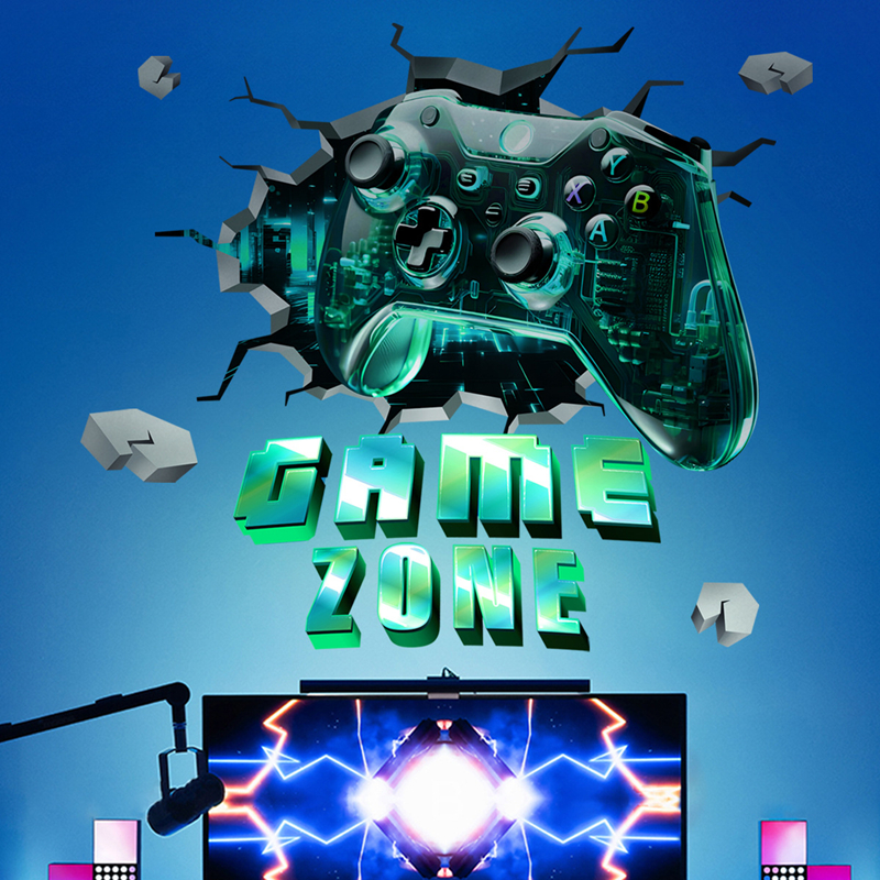 Game Zone Gaming Mural Broken  - Gaming Console Wallpaper recensie en prijs