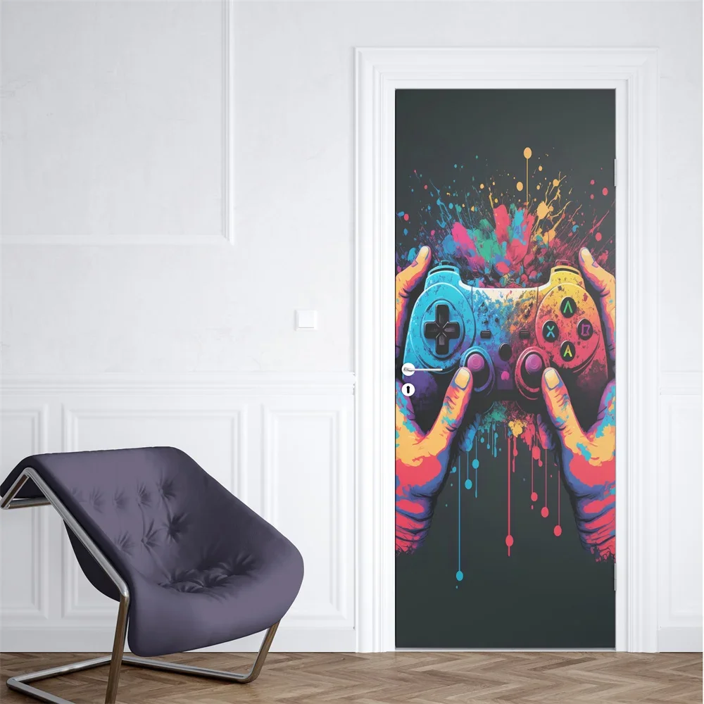 Neon Punk Game Door Sticker Sp - Gaming Console Wallpaper recensie en prijs